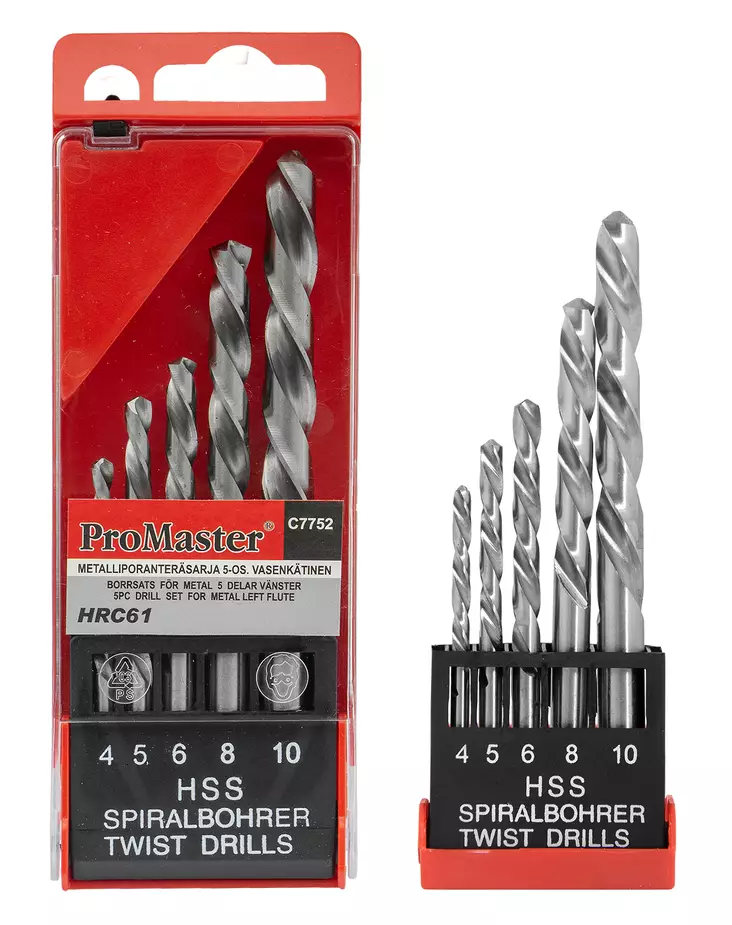 METALLIPORANTERÄSARJA 5-OS. VASEN - Kierukkaporasarjat HSS - 6785 - 1