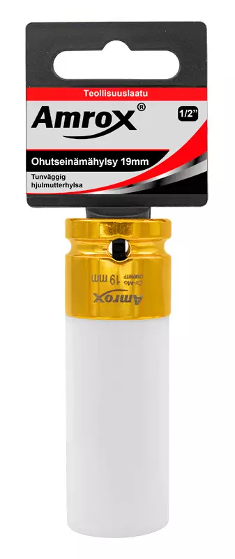 OHUTSEINÄMÄHYLSY 1/2" 19 MM - Voimahylsy 1/2" pitkä - 15275 - 1
