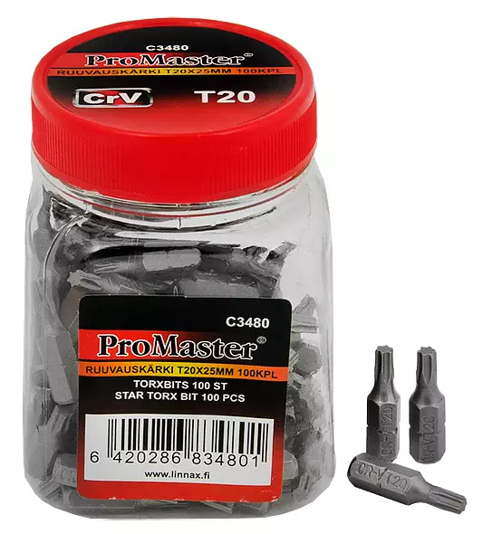 RUUVAUSKÄRKI T20X25MM 100KPL - Ruuvauskärjet ja -sarjat - 2925 - 1