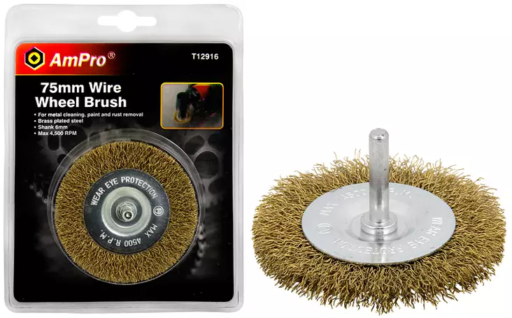 VIIMEISTELYPYÖRÖPUHDISTAJA 6MM/75MM - Teräsharjalaikat ja - harjat - 1525 - 1