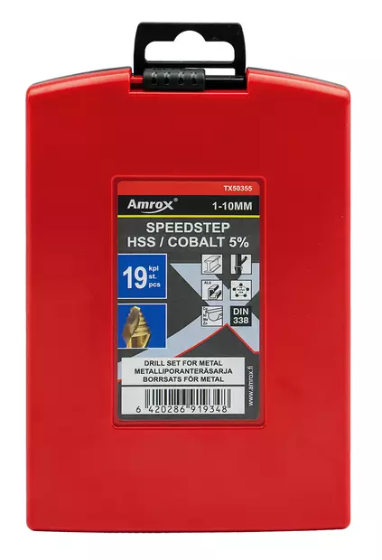 METALLIPORANTERÄSRJ. HSS-E CO5 SPEEDSTEP 19-OS.1-10MM - Kierukkaporasarjat HSS-G - 31736 - 2