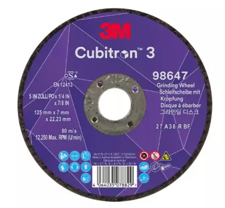 3M CUBITRON 3 HIOMALAIKKA 125 x 7 x 22,23 MM - Katkaisulaikat metallille - 34376 - 1