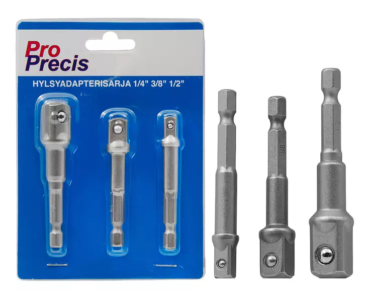 HYLSYADAPTERISARJA 1/4" 3/8" 1/2" - Varret ja adapterit - 7466 - 1