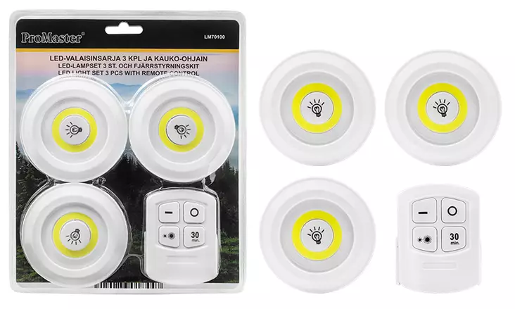 LED-VALAISINSARJA 3+1-OS. KAUKO-OHJ. - Käsivalaisimet - 17506 - 1