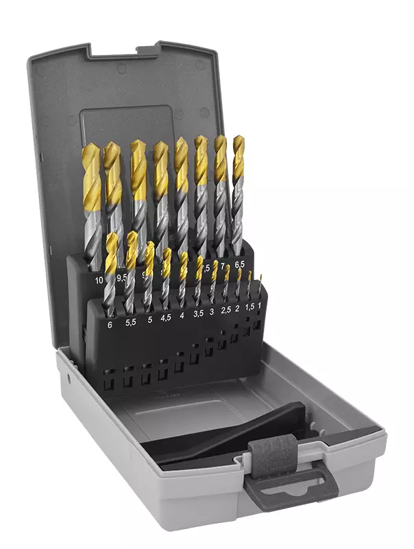 METALLIPORANTERÄSARJA TIN 19-OS. 1-10MM - Kierukkaporasarjat HSS - 4776 - 1