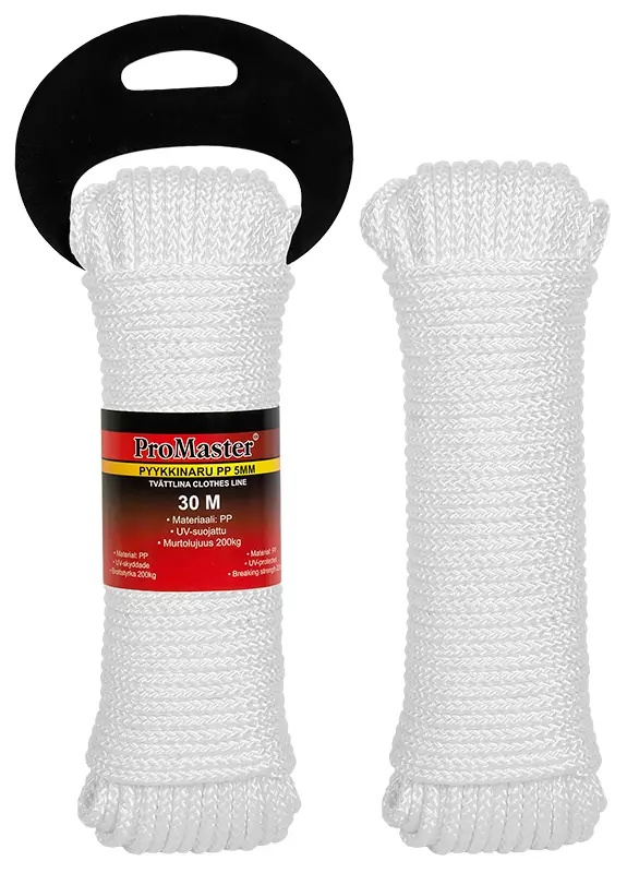 PYYKKINARU 5MMX30M PP PUNOTTU - Köydet - 6686 - 1