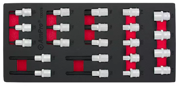 VA-TORX JA E-TORX HYLSYSARJA 1/2" 22-OS. - Työkalumoduulit - 5136 - 1