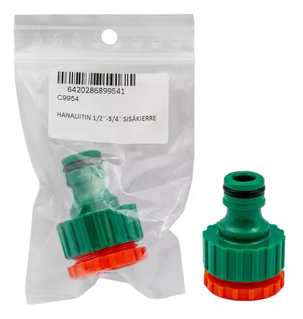 HANALIITIN 1/2"-3/4" SISÄKIERRE - Puutarhaliittimet, -pistoolit ja -letkut - 4057 - 1