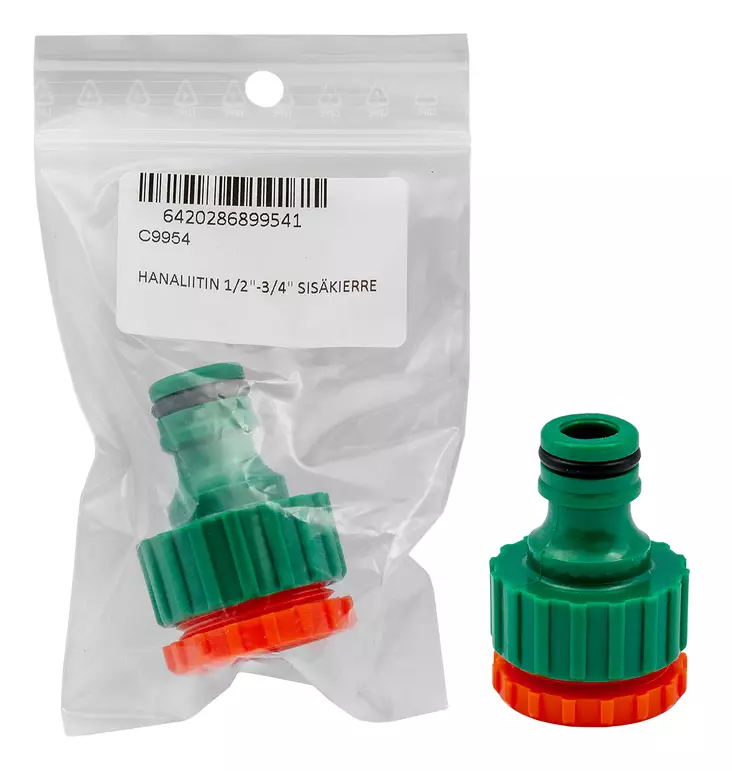 HANALIITIN 1/2"-3/4" SISÄKIERRE - Puutarhaliittimet, -pistoolit ja -letkut - 4057 - 1