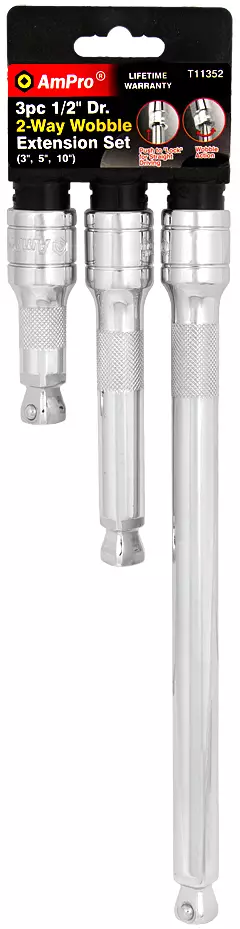 JATKOVARSISARJA 1/2" 3-OS. WOBBLE - Jatkovarret, vääntimet ja adapterit - 1177 - 1