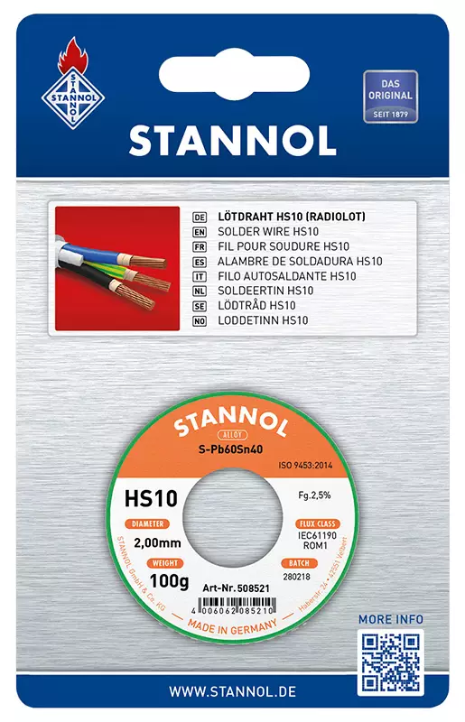 JUOTOSTINARULLA 2,0MM/100G LYIJYTÖN - Juotoskolvit, tinat ja liimapistoolit - 7007 - 1