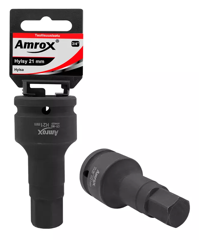 KUUSIO-VOIMAKÄRKIHYLSYT 3/4" Amrox - Kuusiokolo- ja torx voimahylsyt - 15817 - 1