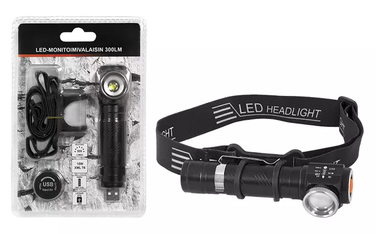 LED-MONITOIMIVALAISIN 300LM LADATTAVA - Käsivalaisimet - 7777 - 1