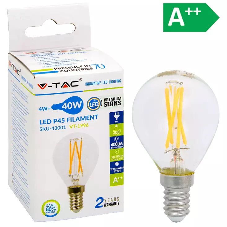 LED-POLTTIMO 4W E14 2700K 400LM P45 FILA - Outlet - 5347 - 1