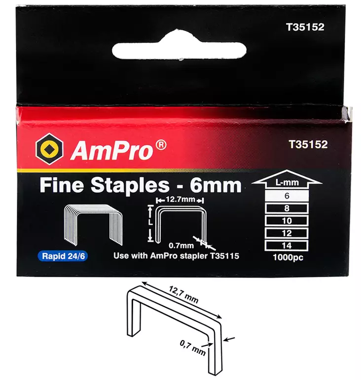 NIITTI NO.24 6MM 1000KPL NITOJAAN T35115 - Nitojat ja niitit - 4137 - 1