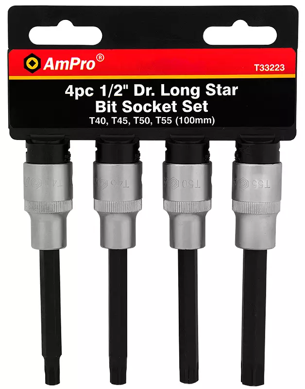 PITKÄ TORX-KÄRKIHYLSYSARJA 1/2" 4-OS. - Torx ja XZN-avaimet ja sarjat - 6047 - 1