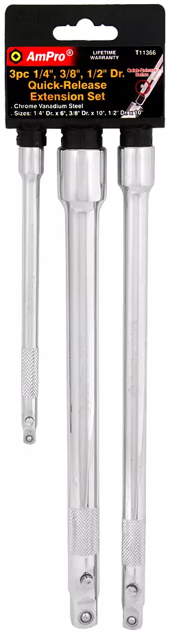 JATKOVARSISARJA 1/4", 3/8" & 1/2" 3-OS - Jatkovarret, vääntimet ja adapterit - 1068 - 1