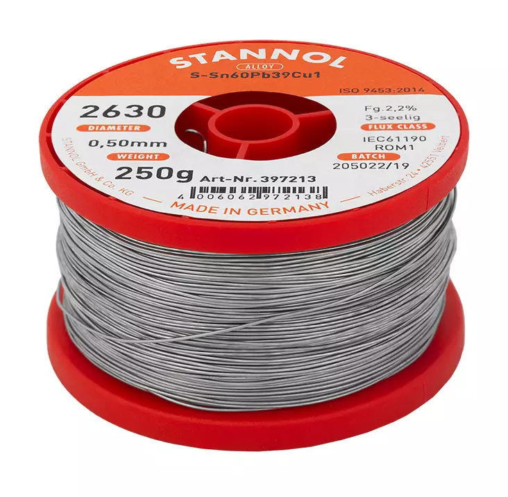 JUOTOSTINA 0,5MM / 250G 3-YTIMINEN - vain ammattikäyttöön - Ammattitinat, lyijylliset - 12228 - 1