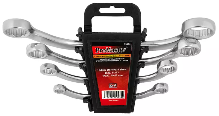 KAARISILMUKKA-AVAINSARJA 4-OS. 8-22MM - Piippuavaimet, lenkit ja avolenkit - 7078 - 1