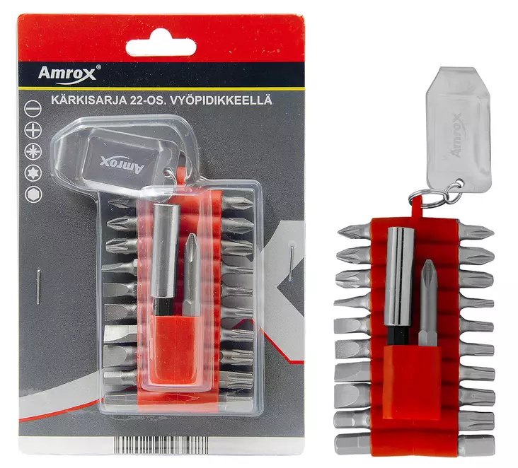 KÄRKISARJA 22-OS. VYÖPIDIKKEELLÄ - Ruuvauskärjet ja -sarjat - 18408 - 1