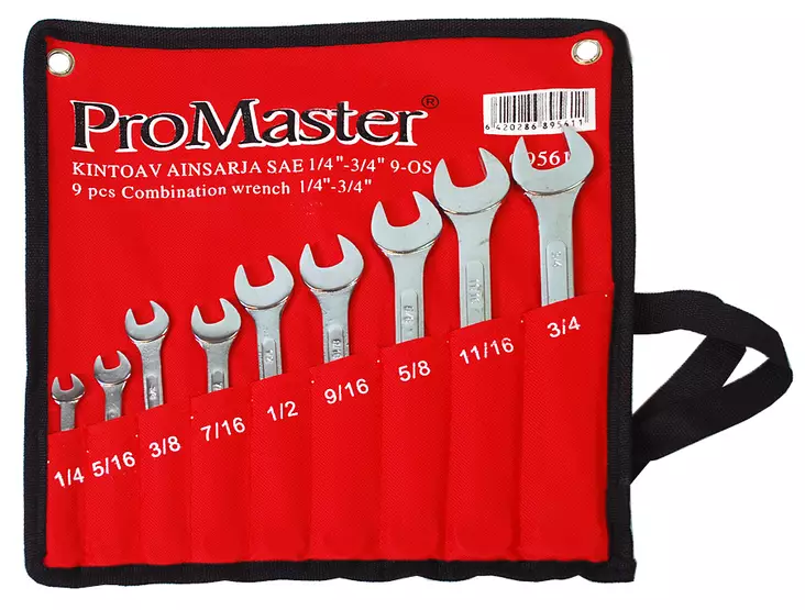 KIINTOLENKKIAVAINSARJA 9-OS. SAE 1/4"-3/4 - Kiinto- ja räikkälenkkisarjat - 1858 - 1