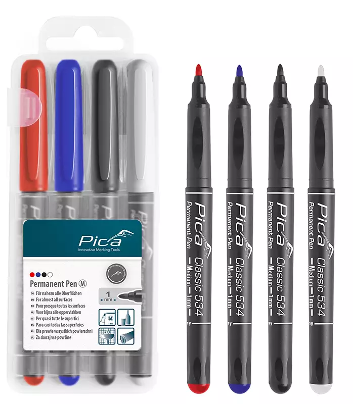 MERKINTÄTUSSI SARJA 1MM MUSTA SININEN PUNAINEN JA VALKOINEN - Merkintätuotteet - 17768 - 1