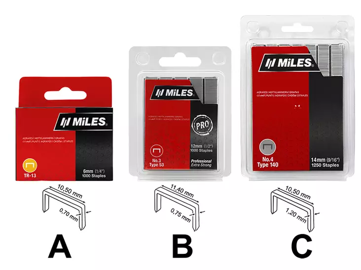 NIITIT JA NIITTINAULAT 1000/1250 KPL IP-ripustinpakkaus MILES - Nitojat ja niitit - 14128 - 1