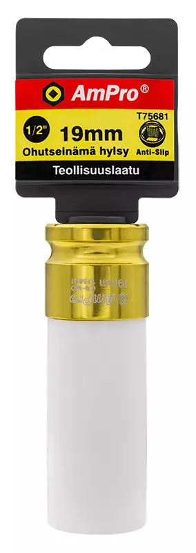 OHUTSEINÄMÄHYLSY 1/2" 19 MM BOLT-FIT - Voimahylsy 1/2" pitkä - 14568 - 1