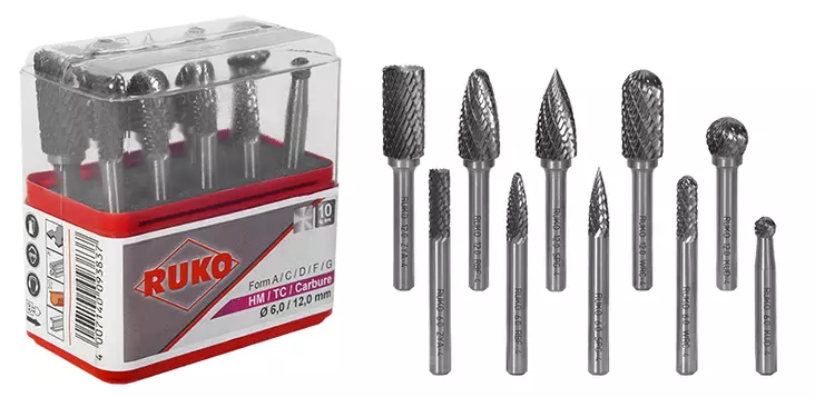 PYÖRÖVIILASARJA 10-OS A,C,G,F,D 6MM & 12MM - Pyörivät kovametalliviilat - 8518 - 1