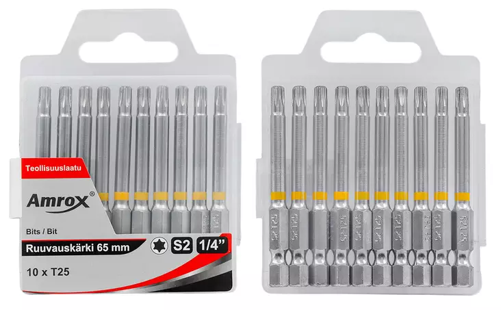 RUUVAUSKÄRKISARJA T25 X 65MM. VÄRIKOODILLA - Ruuvauskärjet ja -sarjat - 30898 - 1
