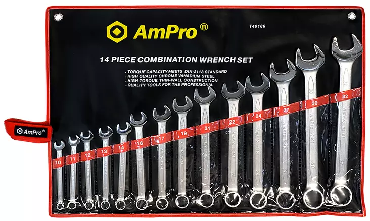 KIINTOLENKKIAVAINSARJA 14-OS. 10-32 MM - Kiinto- ja räikkälenkkisarjat - 3729 - 1