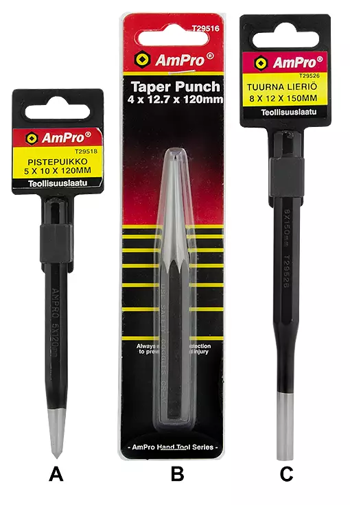 LIERIÖ- JA KARTIOTUURNAT SEKÄ PISTEPUIKOT AmPro - Taltat, tuurnat ja meistit - 4649 - 1