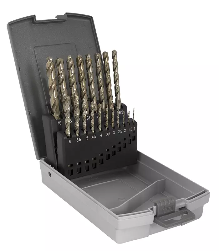 METALLIPORANTERÄSARJA 1-10MM HSS-CO5 MUOVIRASIA - Kierukkaporasarjat HSS-Co5 - 17849 - 1